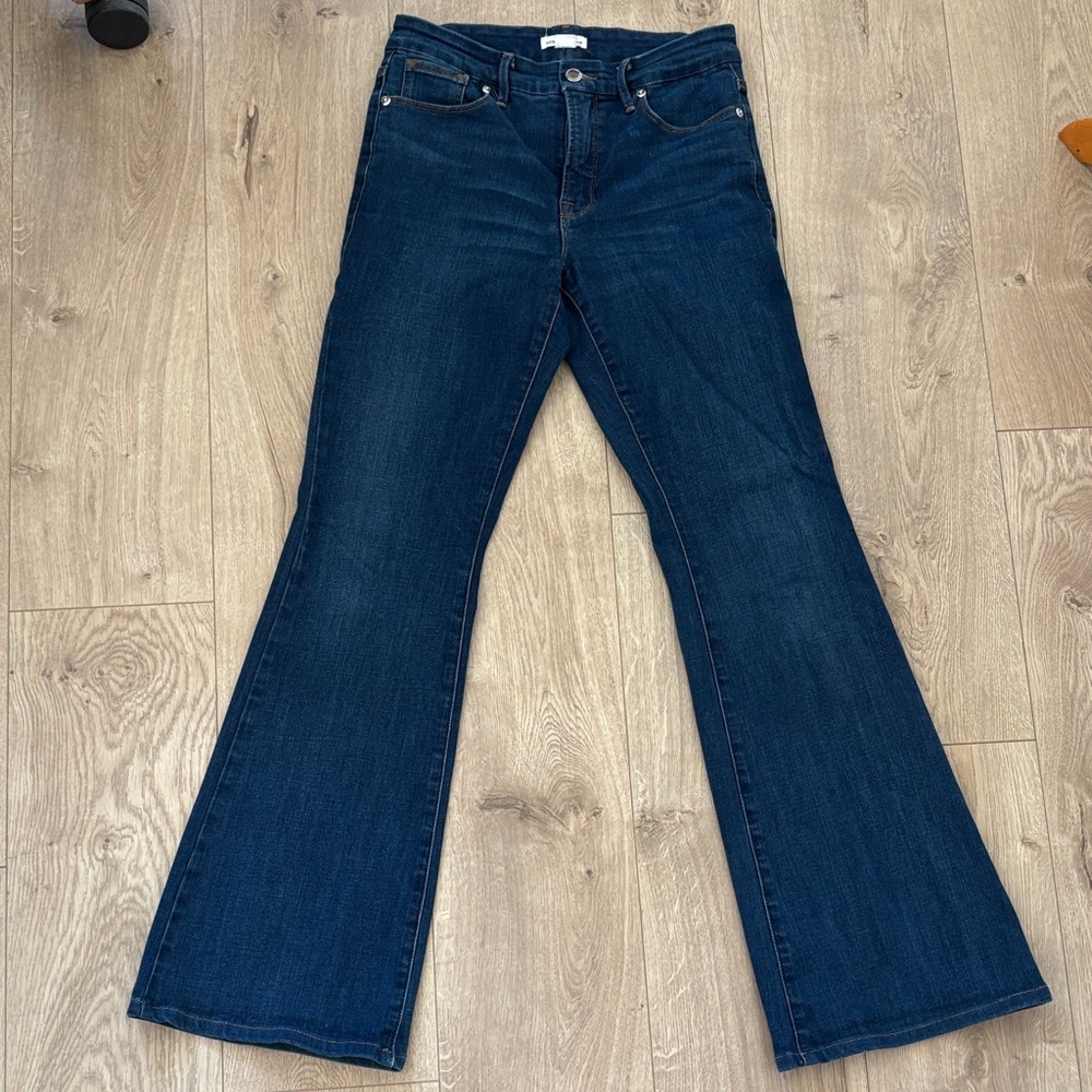Good American Dark Blue Flare Jeans